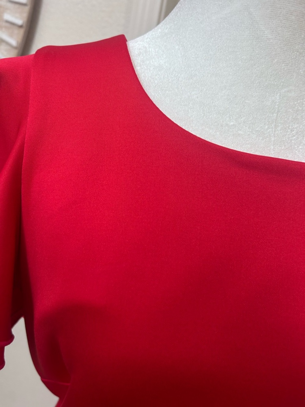 Tommy Hilfiger Red Ruffle-Sleeve Midi Dress - Picture 3 of 3